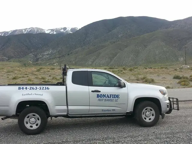 Bonafide pilot truck with mountains in the background