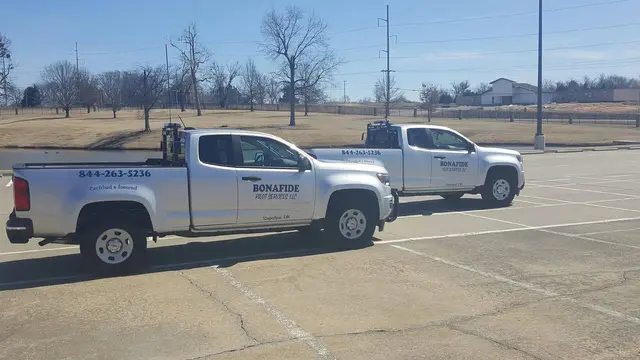 Two Bonafide pilot trucks in a parking lot