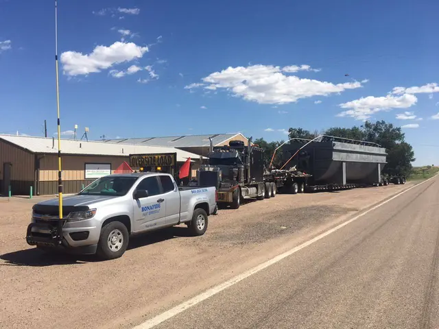 Bonafide pilot truck with a load on a rural road